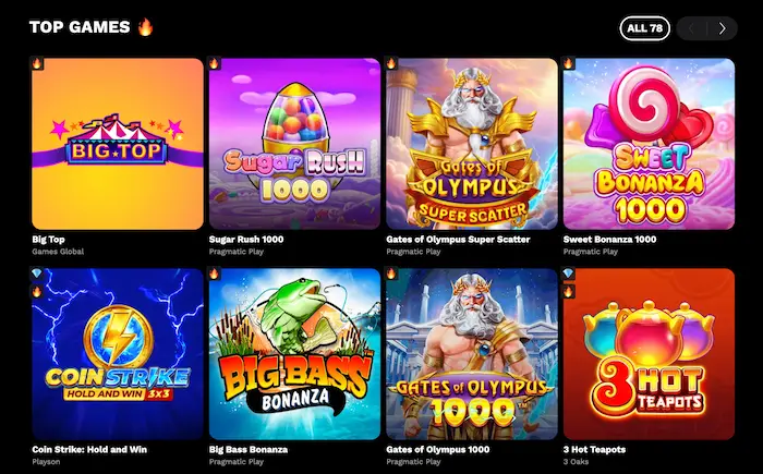 LevelUp Casino games